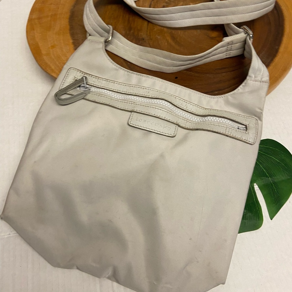 LongChamp Light Grey Crossbody Bag